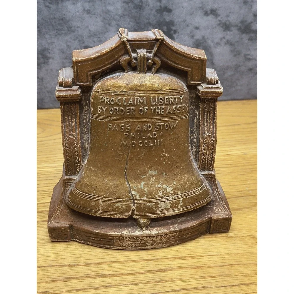 Pair (2) Of VINTAGE PROCLAIM LIBERTY BELL‎ BOOKENDS PASS AND STOW 2.5# EACH